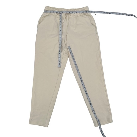 a new day Cream Elastic Cinched Waist With Tie Cotton Pants Size Small Women's - Picture 4 of 5